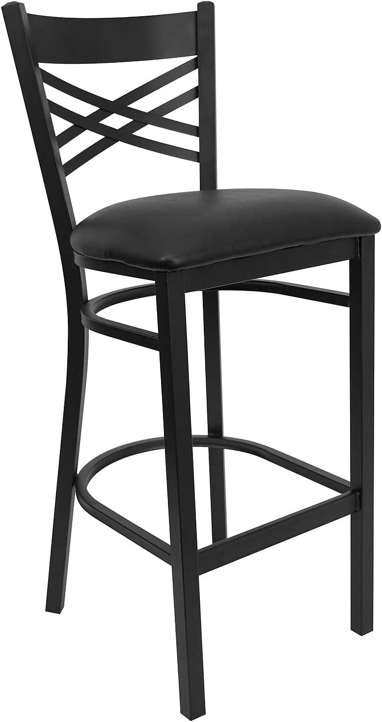 image:imageFlash Furniture HERCULES Series Black X Back Metal Restaurant Barstool Black Vinyl SeatBlack Vinyl SeatBlack Metal Frame