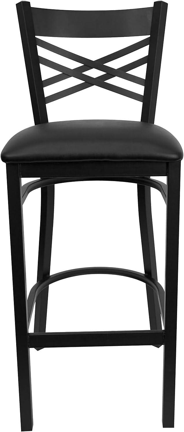 image:imageFlash Furniture HERCULES Series Black X Back Metal Restaurant Barstool Black Vinyl SeatBlack Vinyl SeatBlack Metal Frame