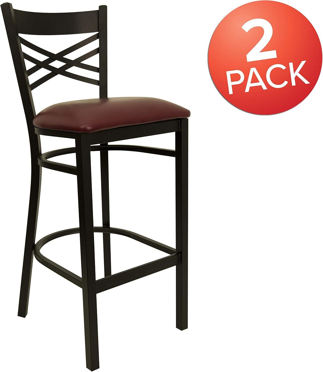 image:imageFlash Furniture HERCULES Series Black X Back Metal Restaurant Barstool Black Vinyl SeatBurgundy Vinyl SeatBlack Metal Frame