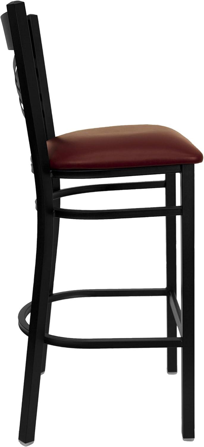 image:imageFlash Furniture HERCULES Series Black X Back Metal Restaurant Barstool Black Vinyl SeatBurgundy Vinyl SeatBlack Metal Frame
