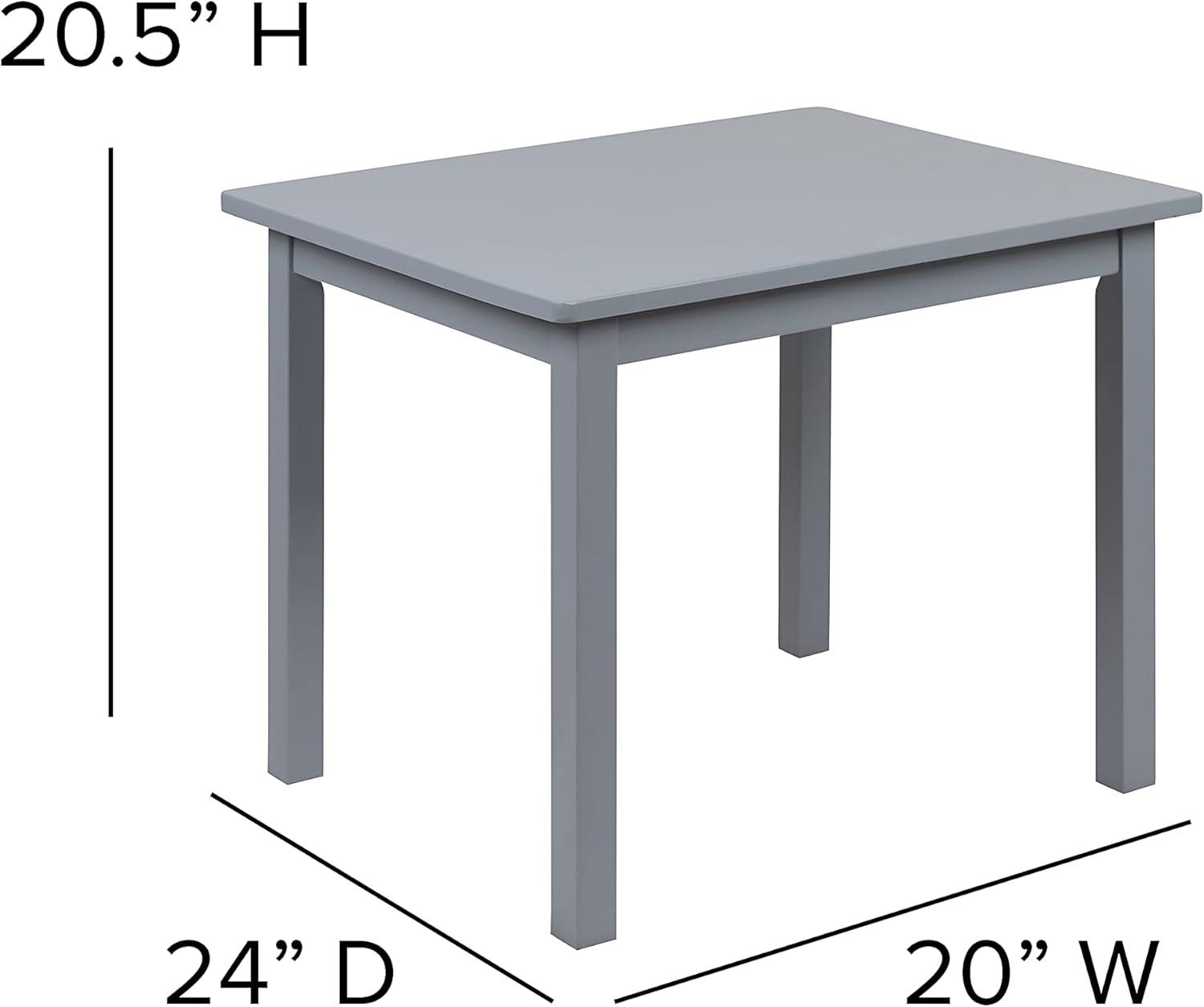 image:imageFlash Furniture Kyndl Kids Solid Hardwood Table and Chair Set for Playroom Bedroom Kitchen 3 Piece Set NaturalGrey