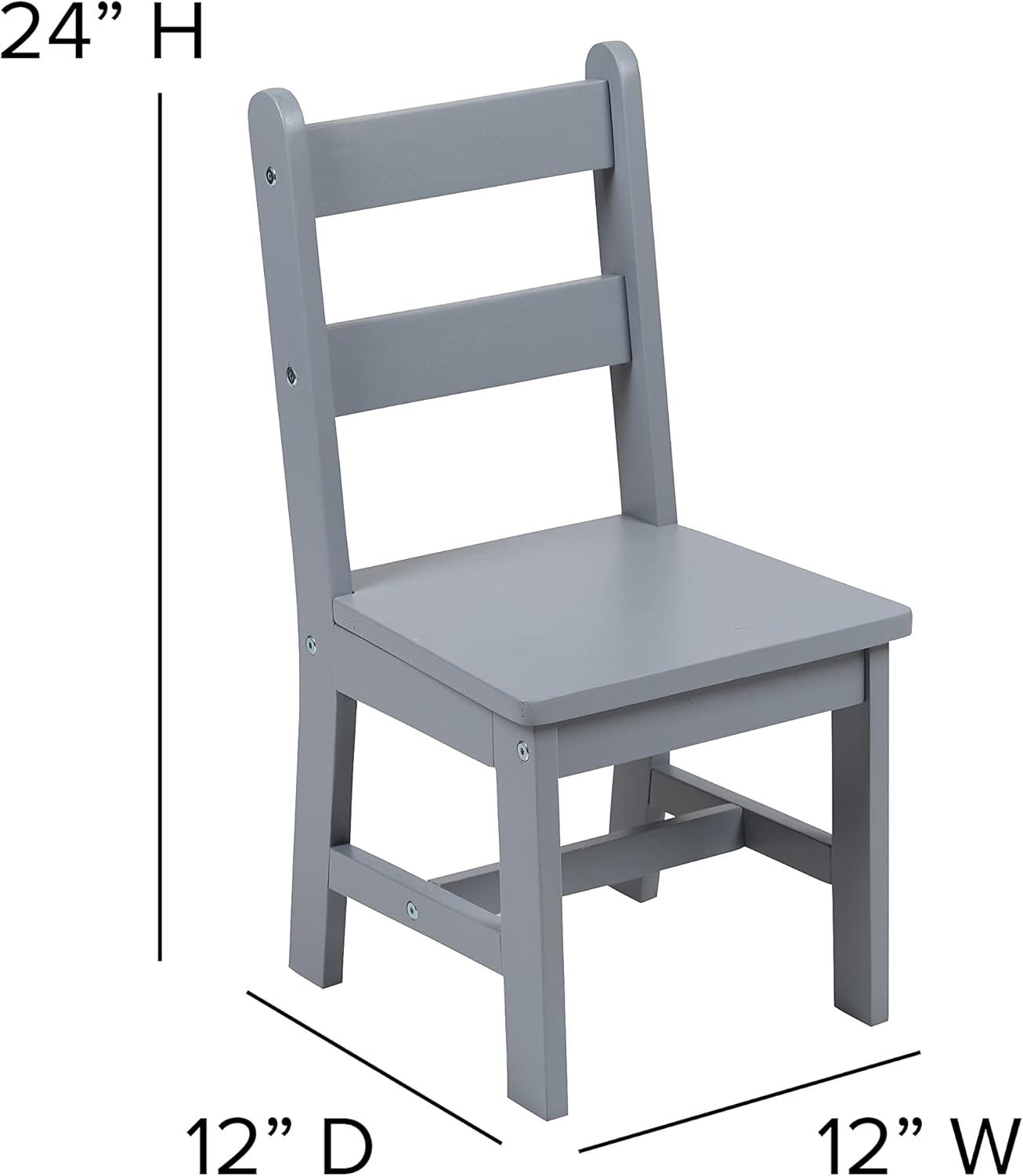 image:imageFlash Furniture Kyndl Kids Solid Hardwood Table and Chair Set for Playroom Bedroom Kitchen 3 Piece Set NaturalGrey