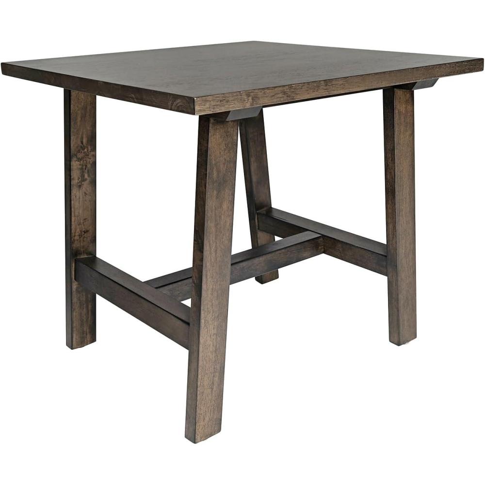 image:imageFlash Furniture Eli Farmhouse Trestle End Table Rustic Solid Wood End Table XFrame Design Living Room Bedroom Home Office 1975 H Rustic BrownDark Gray