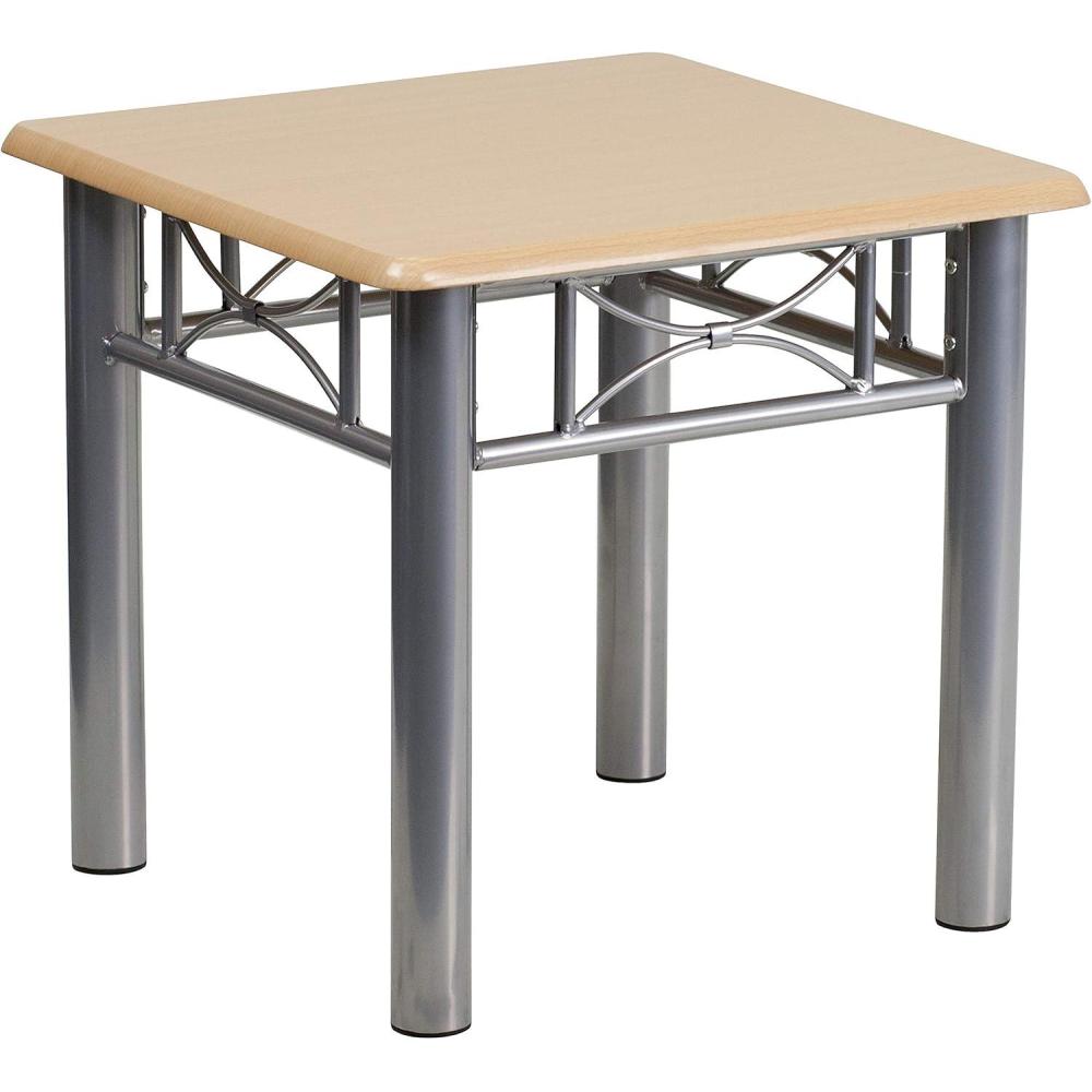 image:imageFlash Furniture Troy Natural Laminate End Table with Silver Steel FrameNatural
