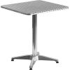 Flash Furniture 23.5” Square Aluminum Indoor-Outdoor Table Set with 4 Dark Brown Rattan Chairs(Black)