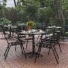 Flash Furniture 31.5” Square Aluminum Indoor-Outdoor Table Set with 4 Slat Back Chairs(Black)