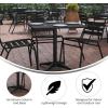 Flash Furniture 31.5” Square Aluminum Indoor-Outdoor Table Set with 4 Slat Back Chairs(Black)