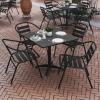 Flash Furniture 31.5” Square Aluminum Indoor-Outdoor Table Set with 4 Slat Back Chairs(Black)