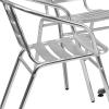 Flash Furniture 31.5” Square Aluminum Indoor-Outdoor Table Set with 4 Slat Back Chairs(Multi Color)