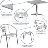 Flash Furniture 31.5” Square Aluminum Indoor-Outdoor Table Set with 4 Slat Back Chairs(Multi Color)