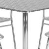 Flash Furniture 31.5” Square Aluminum Indoor-Outdoor Table Set with 4 Slat Back Chairs(Multi Color)