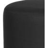 Flash Furniture Barrington Upholstered Round Ottoman Pouf with Solid Wood Frame in Black LeatherSoft(Black Fabric)