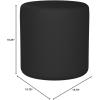 Flash Furniture Barrington Upholstered Round Ottoman Pouf with Solid Wood Frame in Black LeatherSoft(Black Leathersoft)