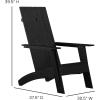 Flash Furniture Charlestown Commercial 2 Chair and Side Table Adirondack Set – Red Poly Resin – Weather Resistant(Black)