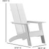 Flash Furniture Charlestown Commercial 2 Chair and Side Table Adirondack Set – Red Poly Resin – Weather Resistant(White)