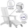 Flash Furniture Charlestown Commercial 2 Chair and Side Table Adirondack Set – Red Poly Resin – Weather Resistant(White)