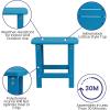 Flash Furniture Charlestown Commercial 2 Folding Chairs and Side Table Adirondack Set – Black Poly Resin – Weather Resistant(Blue)