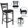 Flash Furniture HERCULES Series Black ”X” Back Metal Restaurant Barstool – Black Vinyl Seat(Black Vinyl Seat/Black Metal Frame)