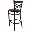 Flash Furniture HERCULES Series Black ”X” Back Metal Restaurant Barstool – Black Vinyl Seat(Burgundy Vinyl Seat/Black Metal Frame)