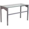 Flash Furniture Jayden Contemporary Clear Tempered Glass Desk with Geometric Sides