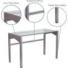 Flash Furniture Jayden Contemporary Clear Tempered Glass Desk with Geometric Sides