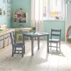 Flash Furniture Kyndl Kids Solid Hardwood Table and Chair Set for Playroom, Bedroom, Kitchen – 3 Piece Set – Natural(Grey)
