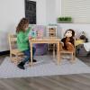 Flash Furniture Kyndl Kids Solid Hardwood Table and Chair Set for Playroom, Bedroom, Kitchen – 3 Piece Set – Natural(Natural)