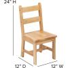 Flash Furniture Kyndl Kids Solid Hardwood Table and Chair Set for Playroom, Bedroom, Kitchen – 3 Piece Set – Natural(Natural)