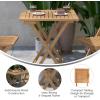 Flash Furniture Martindale Solid Acacia Wood Folding Patio Table – Natural Finish Slatted Top and X Shaped Frame – 24″ Square – Portable – For Porch, Patio or Sunroom
