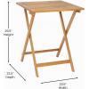 Flash Furniture Martindale Solid Acacia Wood Folding Patio Table – Natural Finish Slatted Top and X Shaped Frame – 24″ Square – Portable – For Porch, Patio or Sunroom
