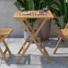 Flash Furniture Martindale Solid Acacia Wood Folding Patio Table – Natural Finish Slatted Top and X Shaped Frame – 24″ Square – Portable – For Porch, Patio or Sunroom