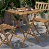 Flash Furniture Martindale Solid Acacia Wood Folding Patio Table – Natural Finish Slatted Top and X Shaped Frame – 24″ Square – Portable – For Porch, Patio or Sunroom