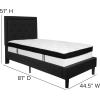 Flash Furniture Roxbury Queen Size Tufted Upholstered Platform Bed in Dark Gray Fabric with Memory Foam Mattress(Black)