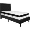 Flash Furniture Roxbury Queen Size Tufted Upholstered Platform Bed in Dark Gray Fabric with Memory Foam Mattress(Black)