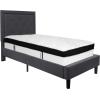 Flash Furniture Roxbury Queen Size Tufted Upholstered Platform Bed in Dark Gray Fabric with Memory Foam Mattress(Dark Gray)