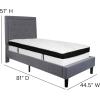 Flash Furniture Roxbury Queen Size Tufted Upholstered Platform Bed in Dark Gray Fabric with Memory Foam Mattress(Light Gray)
