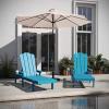 Flash Furniture Sonora Adjustable Adirondack Lounger with Cup Holder, Commercial Grade All-Weather-Weather Indoor/Outdoor Recycled HDPE Lounge Chair, Blue(Blue)