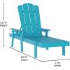 Flash Furniture Sonora Adjustable Adirondack Lounger with Cup Holder, Commercial Grade All-Weather-Weather Indoor/Outdoor Recycled HDPE Lounge Chair, Blue(Blue)
