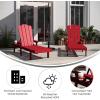 Flash Furniture Sonora Adjustable Adirondack Lounger with Cup Holder, Commercial Grade All-Weather-Weather Indoor/Outdoor Recycled HDPE Lounge Chair, Blue(Red)