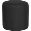 Flash Furniture Barrington Upholstered Round Ottoman Pouf with Solid Wood Frame in Black LeatherSoft(Black Fabric)