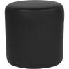 Flash Furniture Barrington Upholstered Round Ottoman Pouf with Solid Wood Frame in Black LeatherSoft(Black Leathersoft)