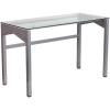 Flash Furniture Jayden Contemporary Clear Tempered Glass Desk with Geometric Sides