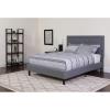 Flash Furniture Roxbury Queen Size Tufted Upholstered Platform Bed in Dark Gray Fabric with Memory Foam Mattress(Light Gray)