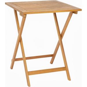 Flash Furniture Martindale Solid Acacia Wood Folding Patio Table – Natural Finish Slatted Top and X Shaped Frame – 24″ Square – Portable – For Porch, Patio or Sunroom