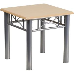 Flash Furniture Troy Natural Laminate End Table with Silver Steel Frame(Natural)