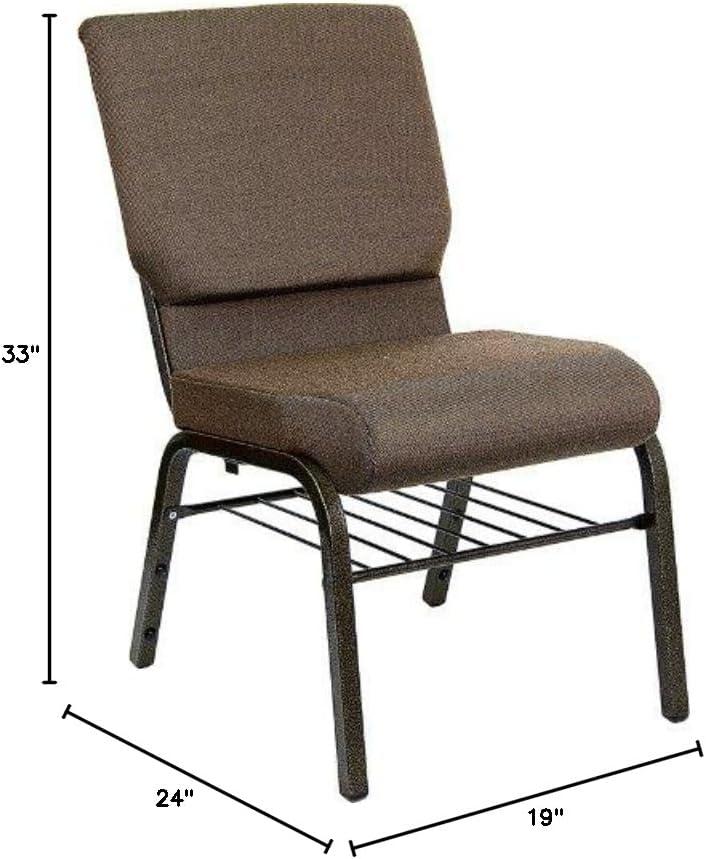 image:imageFlash Furniture 4 Pack HERCULES Series 185W Church Chair in Purple Fabric with Book Rack Gold Vein FrameBrown FabricGold Vein Frame