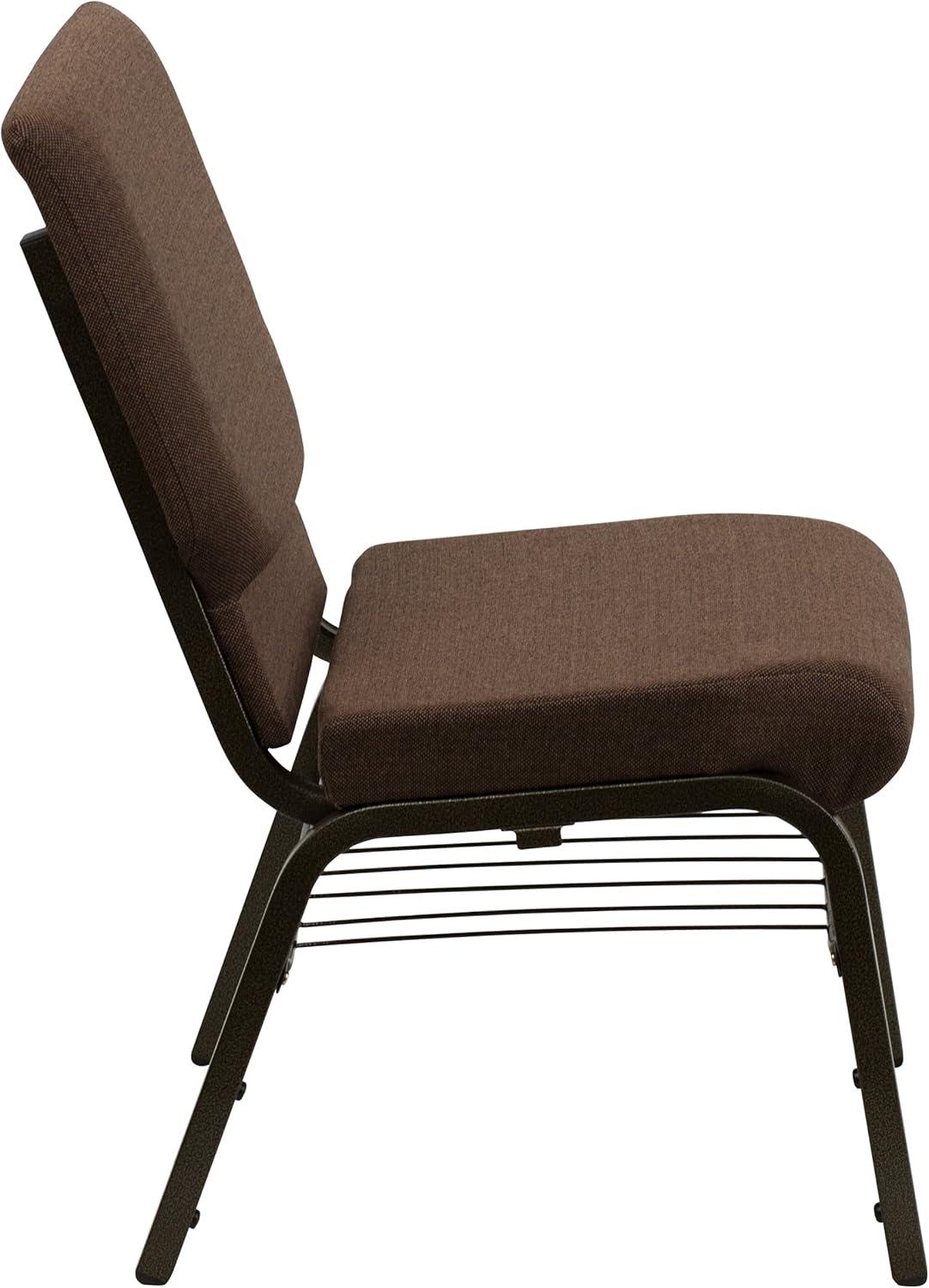image:imageFlash Furniture 4 Pack HERCULES Series 185W Church Chair in Purple Fabric with Book Rack Gold Vein FrameBrown FabricGold Vein Frame