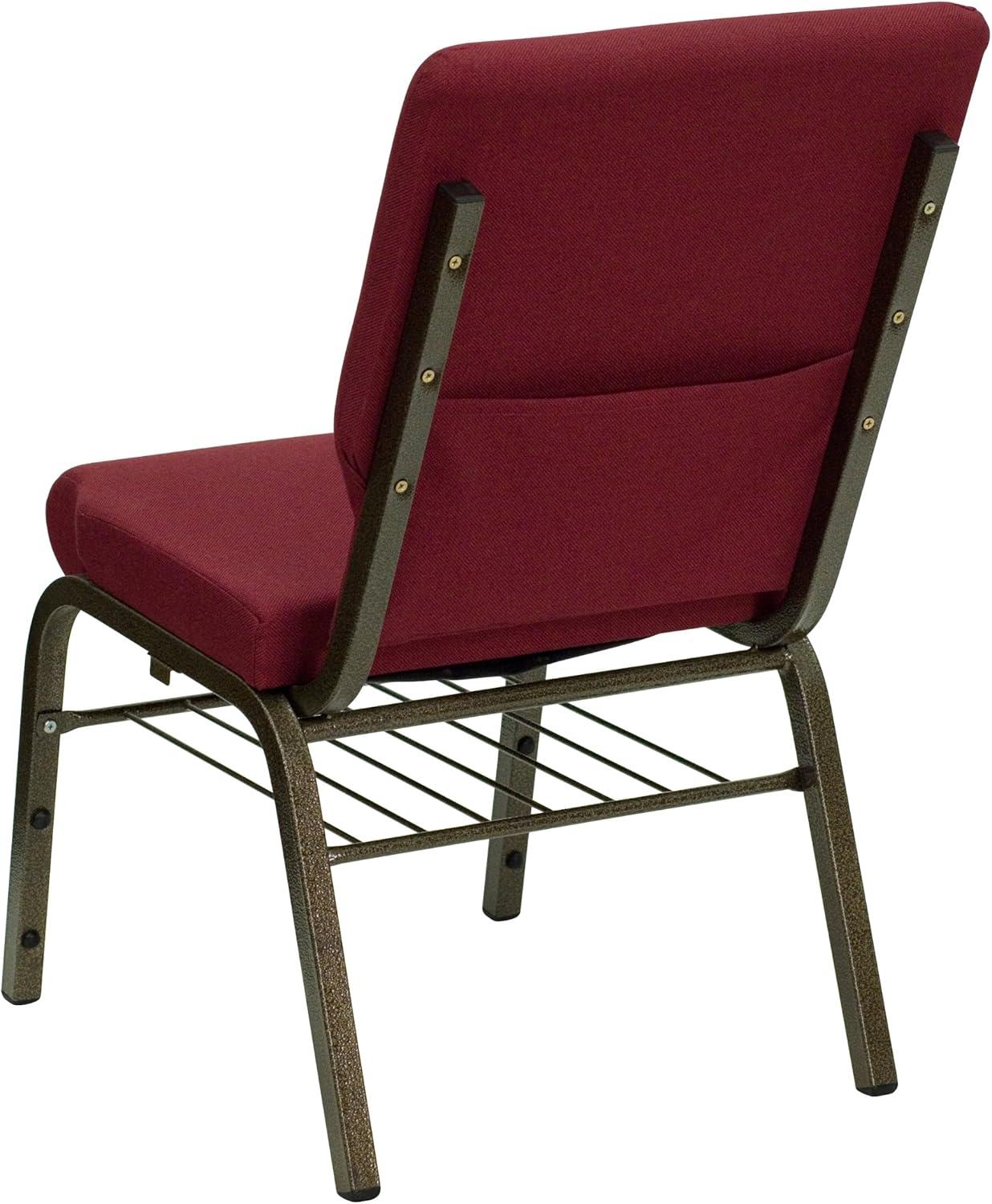 image:imageFlash Furniture 4 Pack HERCULES Series 185W Church Chair in Purple Fabric with Book Rack Gold Vein FrameBurgundy FabricGold Vein Frame