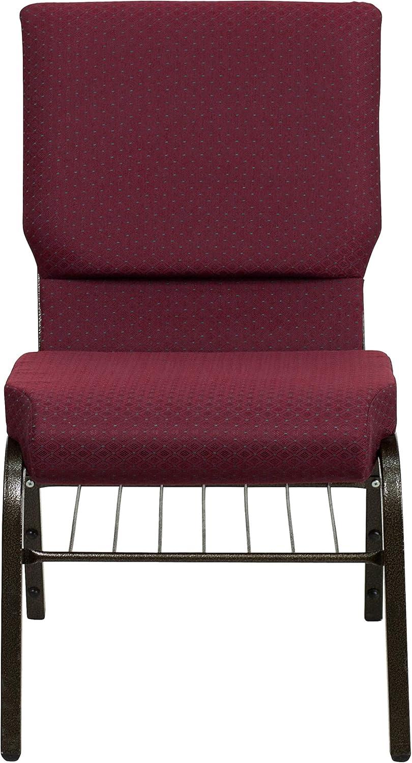image:imageFlash Furniture 4 Pack HERCULES Series 185W Church Chair in Purple Fabric with Book Rack Gold Vein FrameBurgundy Patterned FabricGold Vein Frame