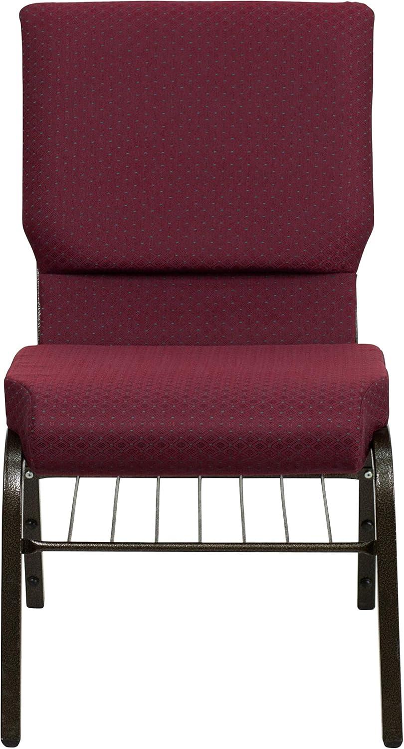 image:imageFlash Furniture 4 Pack HERCULES Series 185W Church Chair in Purple Fabric with Book Rack Gold Vein FrameBurgundy Patterned FabricGold Vein Frame